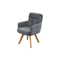Scaun dining gri rotativ din chenille Big George