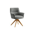 Scaun dining gri rotativ din chenille Le Grand