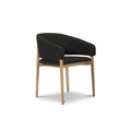 Scaun dining negru din material buclat Dua
