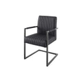 Scaun dining negru din piele Big Aston