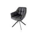 Scaun dining negru rotativ 180 din piele Papillon