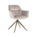 Scaun dining rotativ kaki din catifea Aline