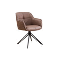 Scaun dining rotativ maro din piele Euphoria