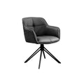 Scaun dining rotativ negru din piele Euphoria