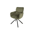 Scaun dining rotativ verde din chenille Unique