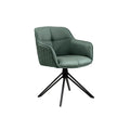 Scaun dining rotativ verde din piele Euphoria