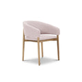 Scaun dining roz din material buclat Dua