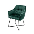 Scaun dining verde din catifea Loft Invicta Interior - Poetic Store