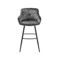 Scaun bar gri din catifea Euphoria Invicta Interior - Poetic Store