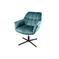 Scaun turcoaz rotativ din catifea Papillon