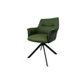 Scaun verde rotativ din piele si textil Le Grand