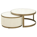 Set de 2 masute de cafea albe din ceramica Tivoli