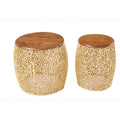 Set de 2 masute gold Leaf 2er 40 cm Invicta Interior - Poetic Store
