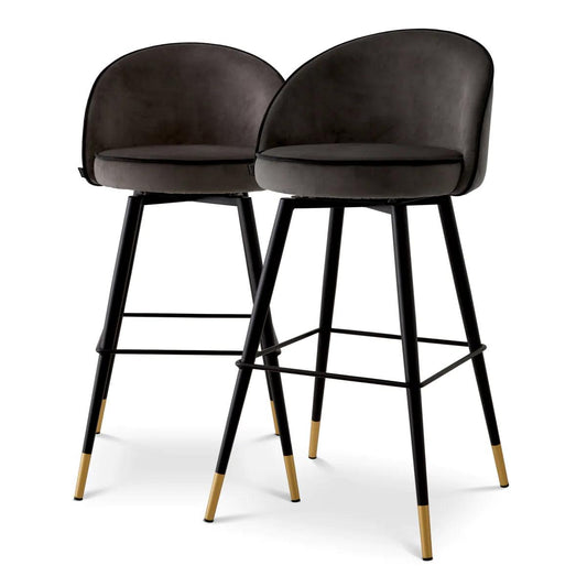 Set de 2 scaune bar gri inchis Cooper L Eichholtz - Poetic Store