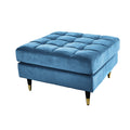 Taburet albastru din catifea Cozy Invicta Interior