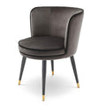 Scaun dining gri din catifea Grenada Eichholtz
