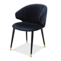 Scaun dining albastru din catifea Volante Eichholtz