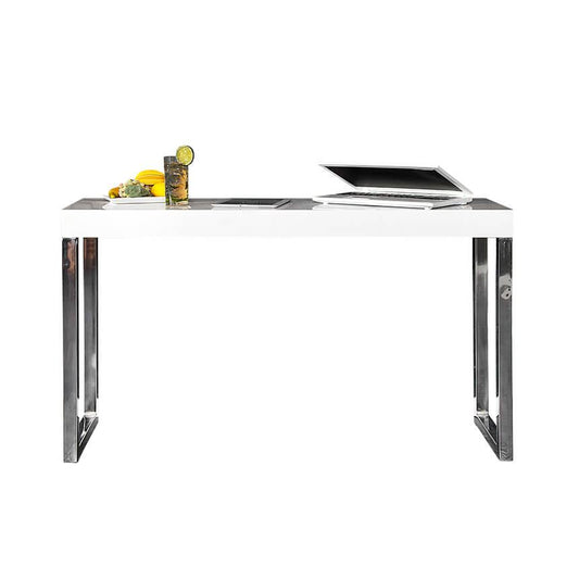 Birou alb din MDF si metal Silver Invicta Interior