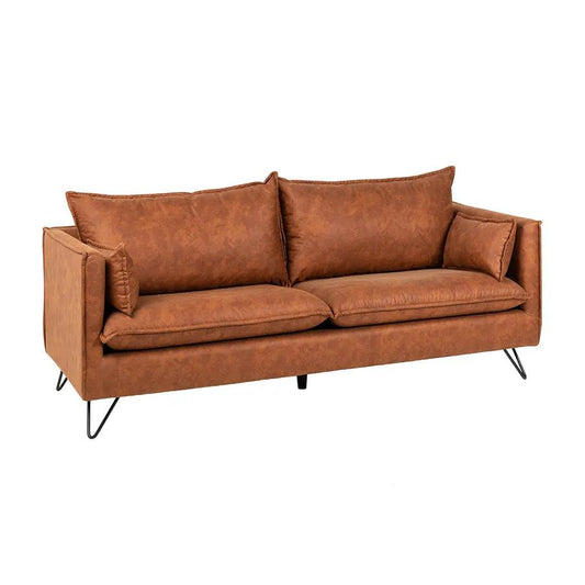 Canapea maro din poliester Rocco 194 cm Invicta Interior - Poetic Store