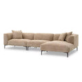 Canapea cu colt maro sand din poliester Firenze Eichholtz - Poetic Store