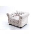 Fotoliu alb champagne Chesterfield Invicta Interior - Poetic Store