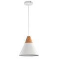Lustra alba din metal si lemn Bicones Maytoni1