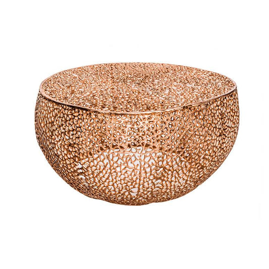 Masa cafea cupru din metal Leaf 80 Invicta Interior1