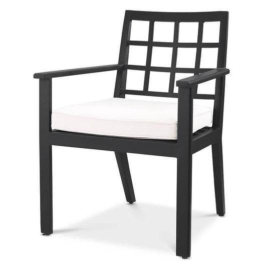 Scaun alb negru pentru exterior Ferrat Eichholtz1