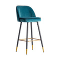 Scaun bar albastru din catifea Carpi Vical2