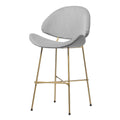 Scaun bar gri din velur Cheri Low Gold Iker1