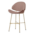 Scaun bar roz din velur Cheri Low Gold Iker1