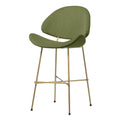 Scaun bar verde din velur Cheri Low Gold Iker1