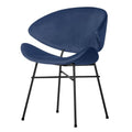 Scaun dining albastru din velur Cheri Iker1