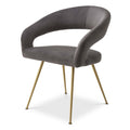 Scaun dining gri din catifea Bravo Eichholtz1