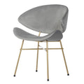 Scaun dining gri din velur Cheri Gold Iker1