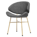 Scaun dining gri inchis Cheri Boucle Gold Iker