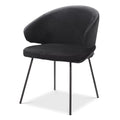 Scaun dining negru din catifea Kinley Eichholtz1