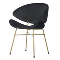 Scaun dining negru din velur Cheri Gold Iker1