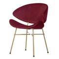 Scaun dining rosu din velur Cheri Gold Iker1
