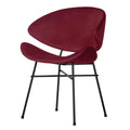 Scaun dining rosu din velur Cheri Iker1