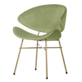 Scaun dining verde deschis din velur Cheri Gold Iker1