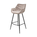 Scaun bar grej din catifea Comfort Invicta Interior - Poetic Store