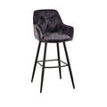 Scaun bar gri din catifea Milano Invicta Interior - Poetic Store