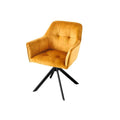 Scaun dining galben din catifea Loft Invicta Interior - Poetic Store
