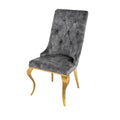 Scaun dining gri din catifea Baroque Lion Invicta Interior - Poetic Store