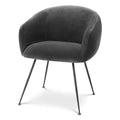 Scaun dining gri din catifea Elbury Eichholtz - Poetic Store