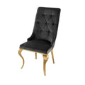 Scaun dining negru din catifea Baroque Lion Invicta Interior - Poetic Store