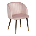 Scaun dining roz din catifea Star Ixia - Poetic Store
