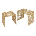 Set de 2 masute gold din metal Abstract Invicta Interior1