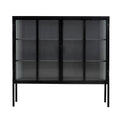 Comoda neagra din fier si sticla cu 2 usi Groovy Nordal